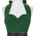 Grace Karin Sweetheart Backless Halter Nylon-Cotton Dark Green 50s Vintage Retro Dress CL008950-7